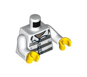 LEGO blanc Prisoner 86753 Minifig Torse (973 / 76382)