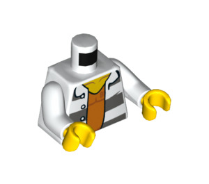 LEGO Blanc Prisonnier No. 86737 avec Orange Gilet (973 / 76382)