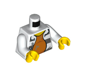 LEGO White Prisoner Torso with Stained Orange Undershirt (973 / 76382)