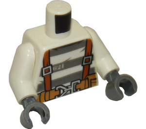 LEGO Hvit Fange Overkropp med Suspenders og Belte (973 / 76382)