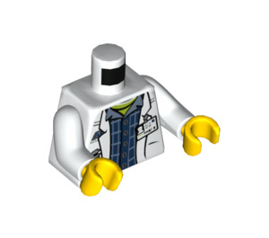 LEGO White Professor Brainstein Minifig Torso (973 / 76382)