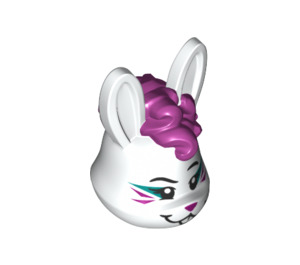 LEGO White Rabbit Head with Magenta Hair (75377)