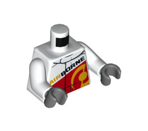 LEGO White Rally Car Man Minifig Torso (973 / 76382)