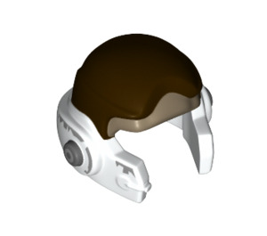 LEGO Blanc Rebel Casque avec Dark Marron Haut (24949)