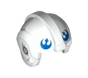 LEGO blanc Rebel Pilot Casque avec Bleu Imperial Logos (30370 / 50355)