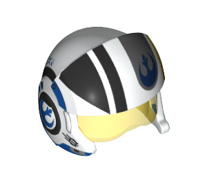 LEGO Bianco Rebel Pilota Casco con Trasparente Giallo Visore con Nero Strisce (26916 / 35990)