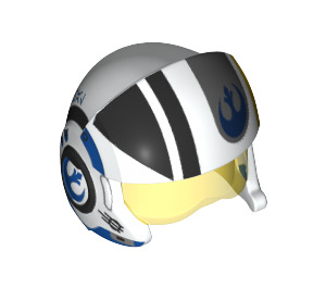 LEGO White Rebel Pilot Helmet with Transparent Yellow Visor with Black Stripes (26916 / 35990)