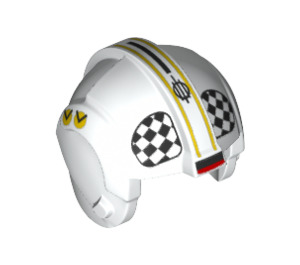 LEGO White Rebel Pilot Helmet with U-Wing Chequered Pattern (28522 / 30370)