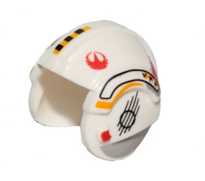 LEGO Weiß Rebel Pilot Helm mit Y-Flügel Pilot mit Gelb und Logos (29228 / 30370)