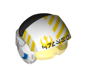 LEGO White Rebel Pilot Helmet with Yellow Diagonal Stripes (35064 / 42727)