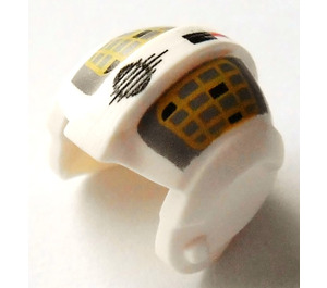 LEGO White Rebel Pilot Helmet with Yellow Grid on Olive (30370)