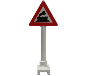 LEGO Weiß Road Sign Triangle mit Locomotive Muster (649)