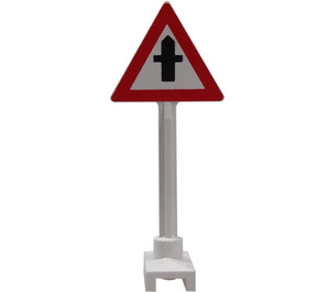 LEGO White Road Sign Triangle with Road Crossing Sign (649)
