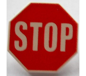 LEGO White Roadsign Clip-on 2 x 2 Octagonal with Stop