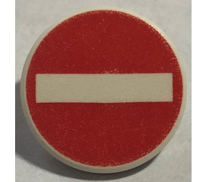 LEGO White Roadsign Clip-on 2 x 2 Round with No Entry Sign (30261)