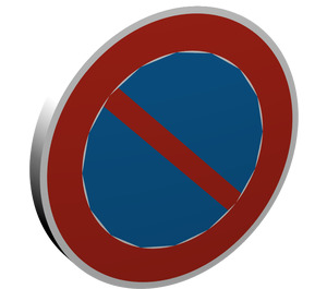 LEGO White Roadsign Clip-on 2 x 2 Round with No Parking (30261)