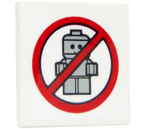 LEGO Weiß Roadsign Clip-auf 2 x 2 Platz mit No Babies Aufkleber mit offenem 'O' Clip (15210)