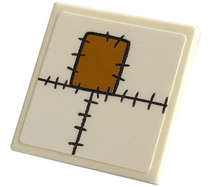 LEGO White Roadsign Clip-on 2 x 2 Square with Stitches, Patch Sticker with Open 'O' Clip (15210)