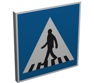 LEGO White Roadsign Clip-on 2 x 2 Square with Zebra Crossing Sign with Open 'U' Clip (15210)