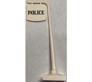 LEGO Bianco Roadsign Hanging Slanted con Polizia