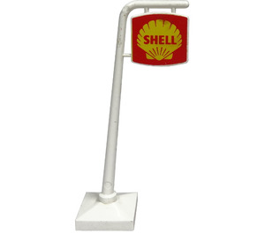 LEGO Wit Roadsign Hanging Slanted met Shell