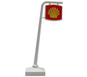 LEGO White Roadsign Hanging Slanted with Shell