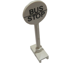 LEGO Weiß Roadsign Runden mit BUS STOP