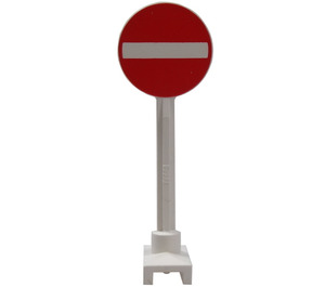 LEGO White Roadsign Round with No Entry Sign