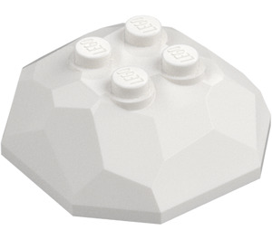 LEGO Blanco Roca 4 x 4 x 1.3 Parte superior (30293 / 42284)