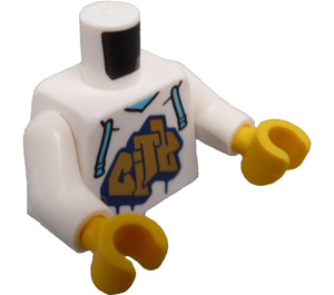 LEGO Wit Rollerskater met City Top Minifiguur Torso (973 / 76382)