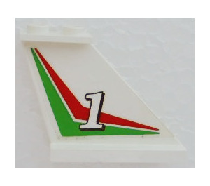 LEGO White Rudder 1 x 3 x 4 with "1" and Lines Left Sticker (2340)