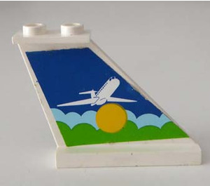 LEGO Blanco Timón 1 x 3 x 4 con Avión/Sun (Derecha) Pegatina (2340)