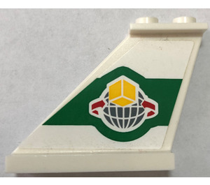 LEGO White Rudder 1 x 3 x 4 with Box and Arrows and Globe Left  'POLICE' Right Sticker (2340)