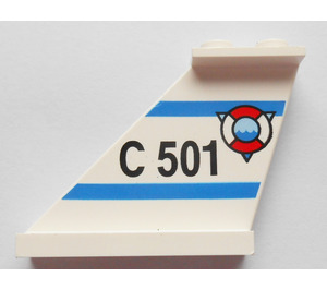 LEGO White Rudder 1 x 3 x 4 with 'C 501' Left (2340)