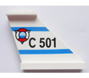 LEGO White Rudder 1 x 3 x 4 with 'C 501' Right (2340)