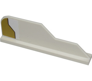 LEGO Blanc Aileron 1 x 8 avec Gold Décoration (Model Droite Côté) Autocollant (23930)