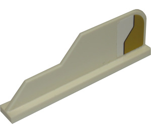 LEGO White Rudder 1 x 8 with shape with Gold Decoration (Left) Sticker (23930)