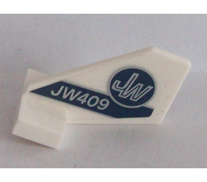 LEGO White Rudder 2 x 3 x 2 with 'JW409' Sticker (35265)