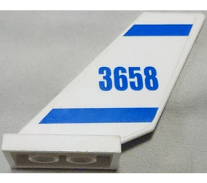 LEGO White Rudder 2 x 4 x 6 with '3658' and Stripes Sticker (6239)