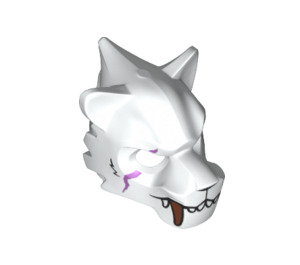 LEGO White Saber-Tooth Tiger Mask with Fangs and Lavender Wounds (15083 / 17342)