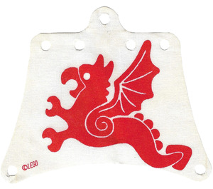 LEGO White Sail 12 x 10 with Red Flying Dragon