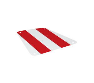 LEGO White Sail 17 x 19 with Red Thick Stripes (69264)