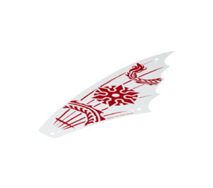 LEGO White Sail 25 x 8 with Red Dragon Tail (58004)
