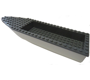 LEGO Bianco Ship Hull 8 x 28 x 3 con Dark Stone Grigio Superiore (92709 / 92710)