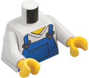 LEGO White Shirt with Blue Overalls Bib Torso (973 / 76382)