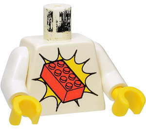 LEGO Weiß Shirt mit rot LEGO Backstein Torso (973)