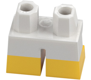 LEGO White Short Legs with Yellow Shoes (37679 / 41879)