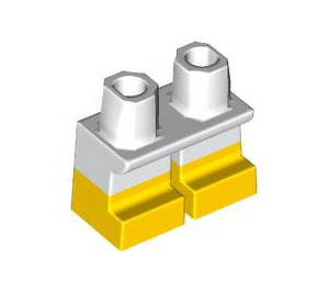 LEGO White Short Legs with Yellow Shoes (37679 / 41879)