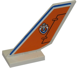 LEGO White Shuttle Tail 2 x 6 x 4 with Coast Guard Logo on Both Sides Sticker (6239)
