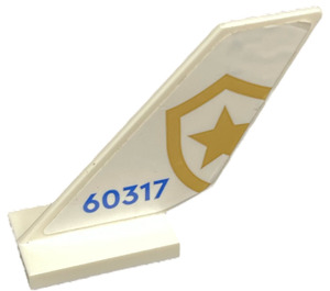 LEGO White Shuttle Tail 2 x 6 x 4 with Police Badge 60317 Both Sides Sticker (6239)